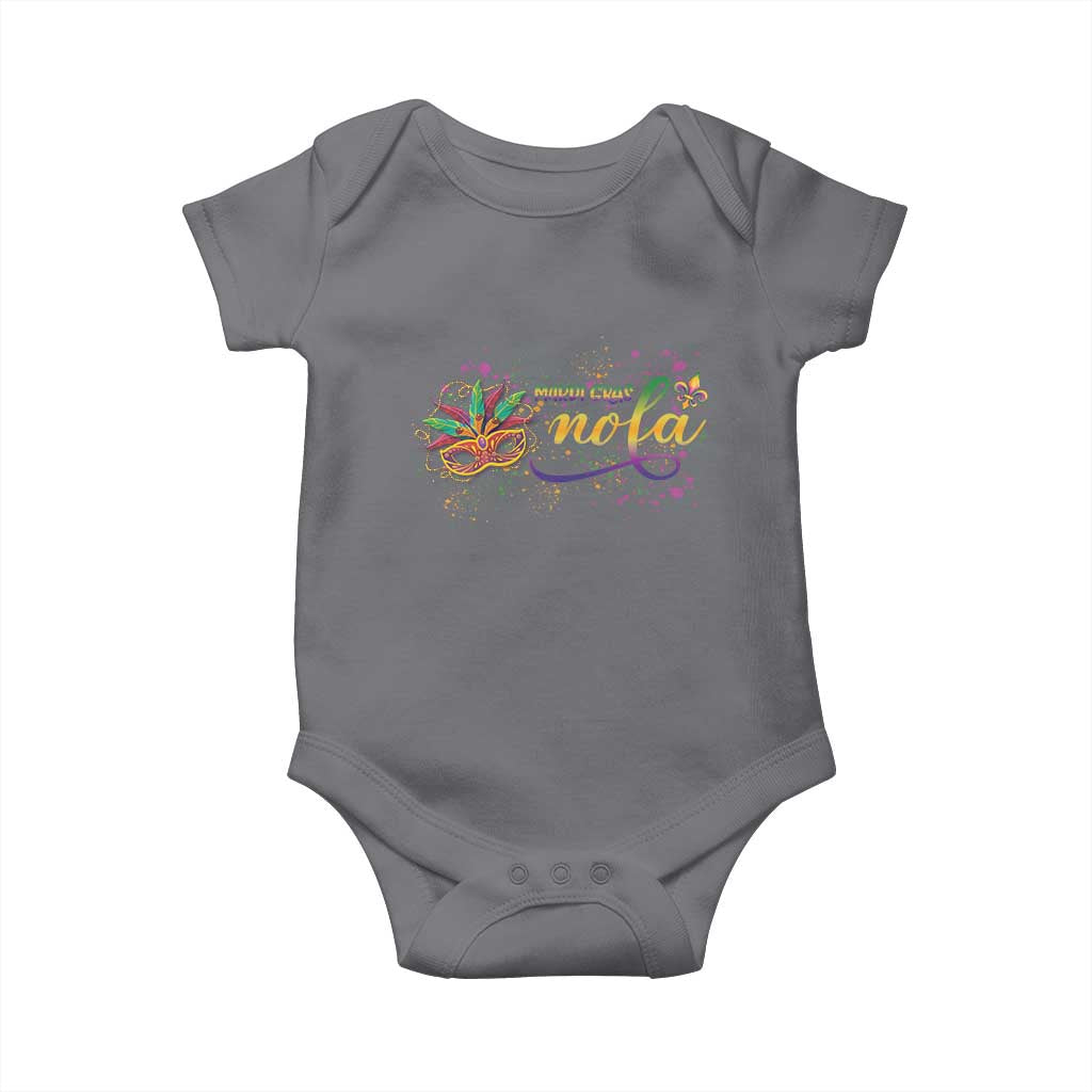 Mardi Gras Baby Onesie NOLA New Orleans Louisiana TS09 Charcoal Print Your Wear