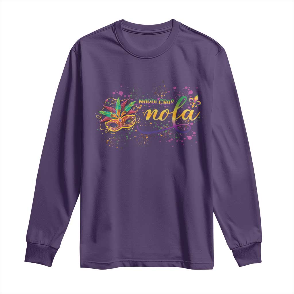 Mardi Gras Long Sleeve Shirt NOLA New Orleans Louisiana TS09 Purple Print Your Wear