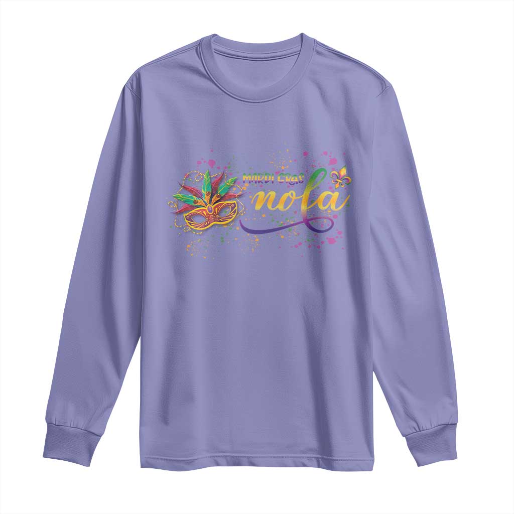 Mardi Gras Long Sleeve Shirt NOLA New Orleans Louisiana TS09 Violet Print Your Wear