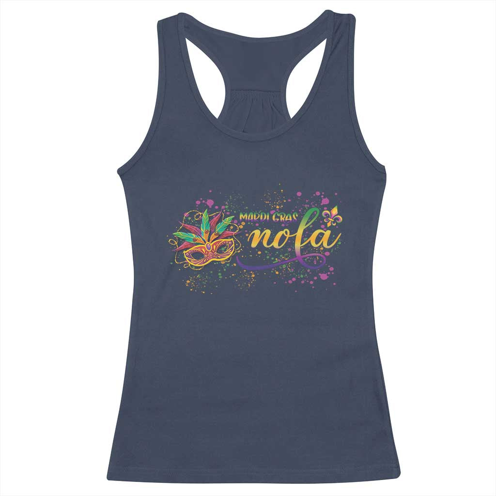 Mardi Gras Racerback Tank Top NOLA New Orleans Louisiana TS09 Navy Print Your Wear
