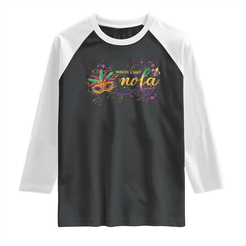 Mardi Gras Raglan Shirt NOLA New Orleans Louisiana TS09 Black White Print Your Wear