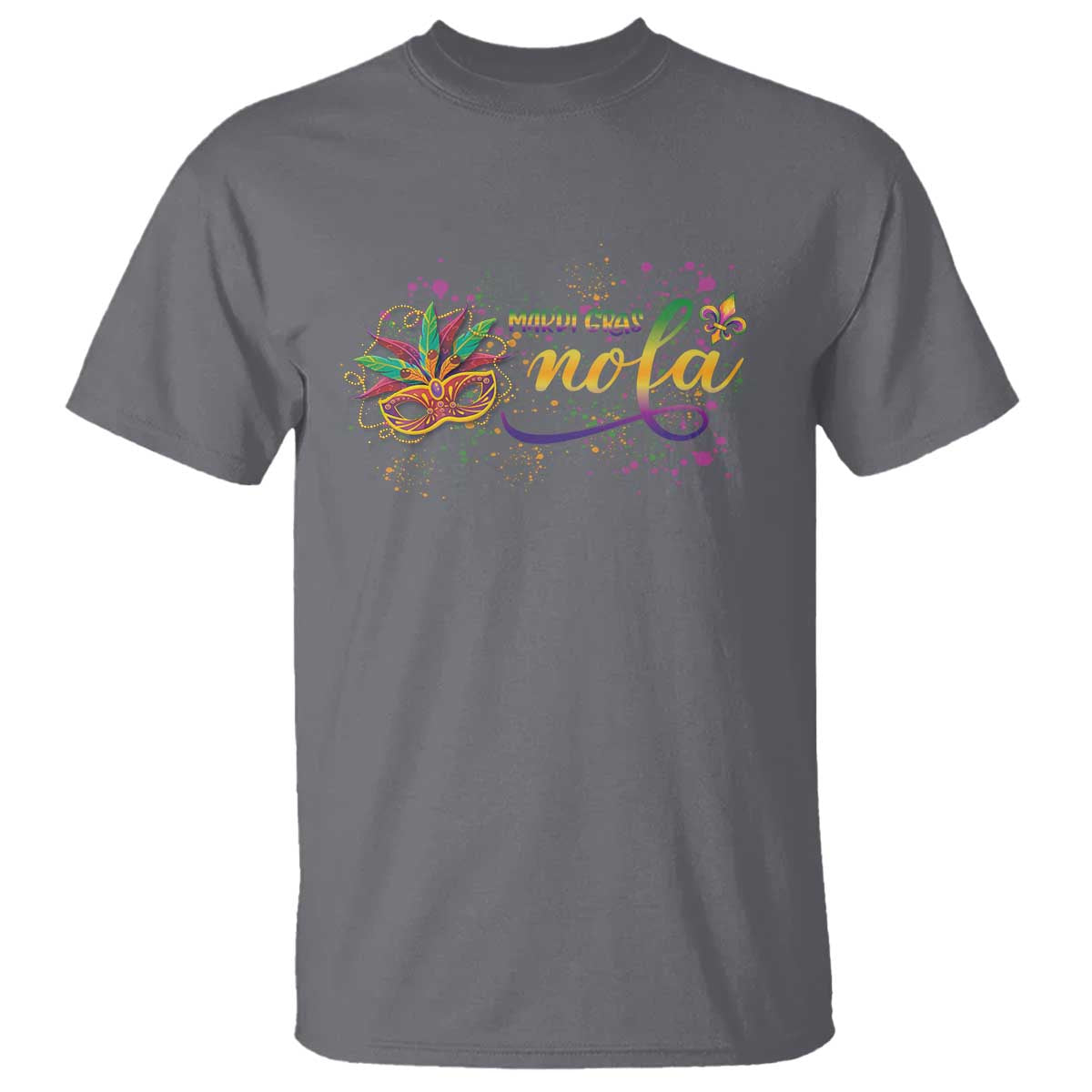 Mardi Gras T Shirt NOLA New Orleans Louisiana TS09 Charcoal Print Your Wear