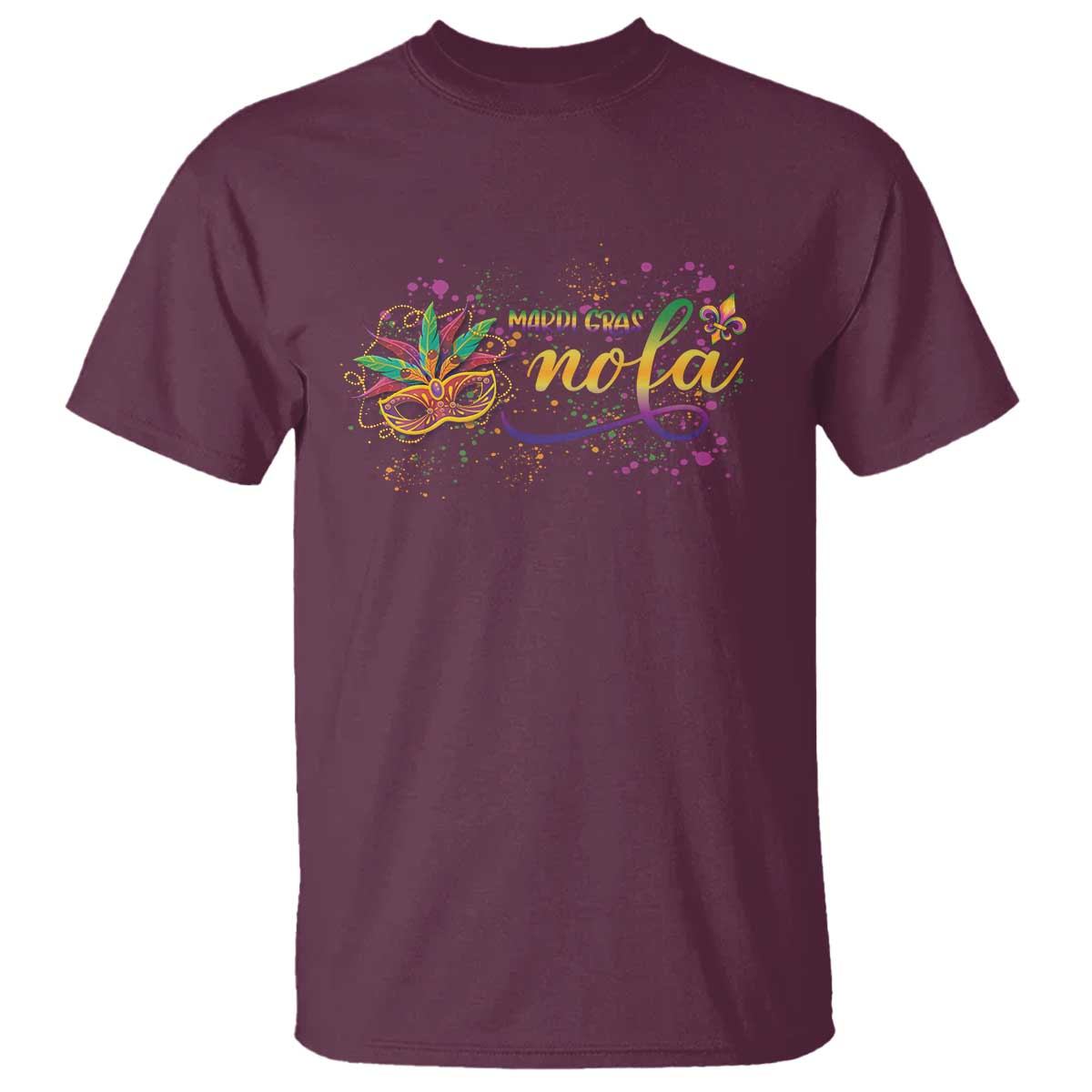Mardi Gras T Shirt NOLA New Orleans Louisiana TS09 Maroon Print Your Wear