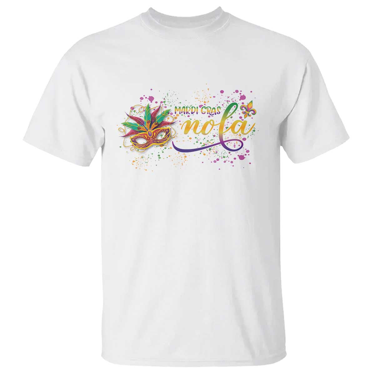 Mardi Gras T Shirt NOLA New Orleans Louisiana TS09 White Print Your Wear