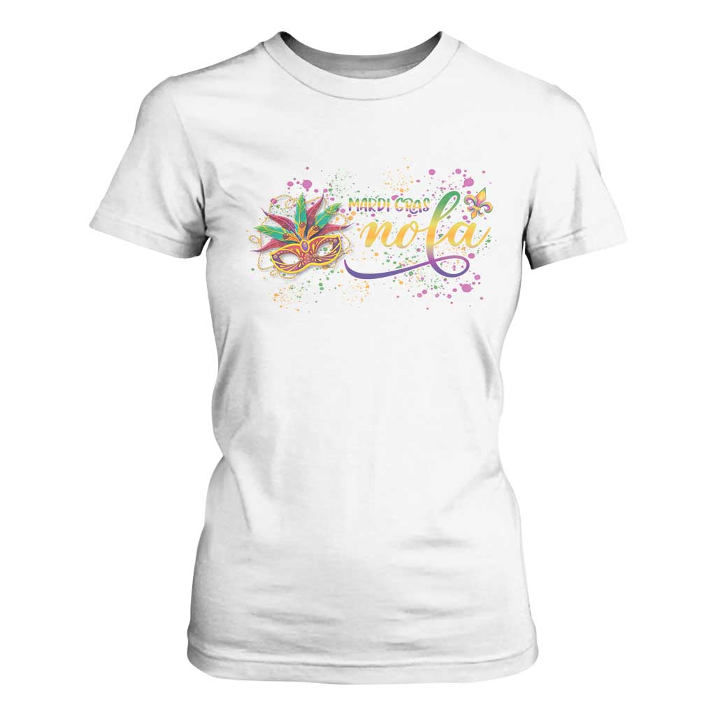 Mardi Gras T Shirt For Women NOLA New Orleans Louisiana TS09 White Print Your Wear