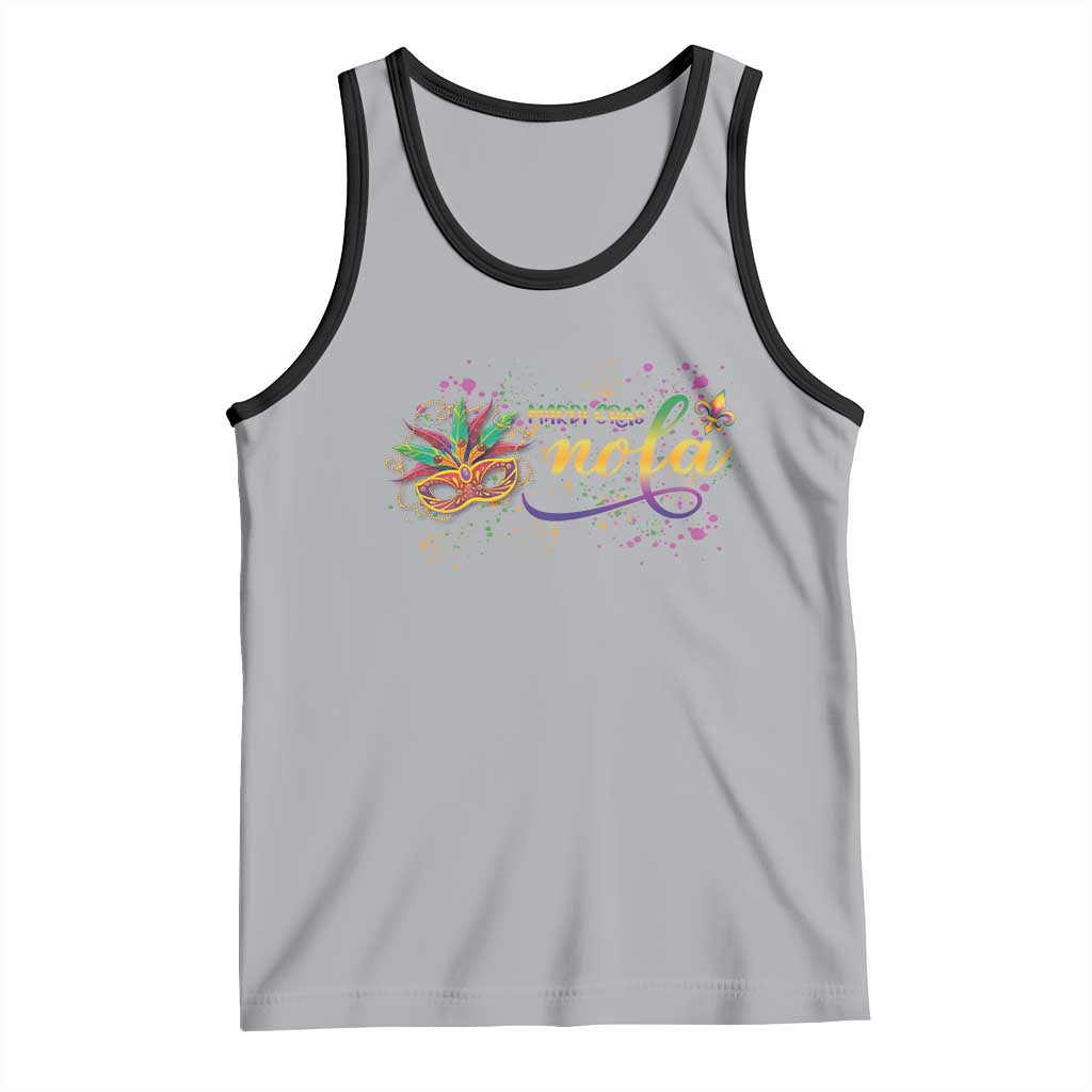 Mardi Gras Tank Top NOLA New Orleans Louisiana TS09 Athletic Heather Black Print Your Wear