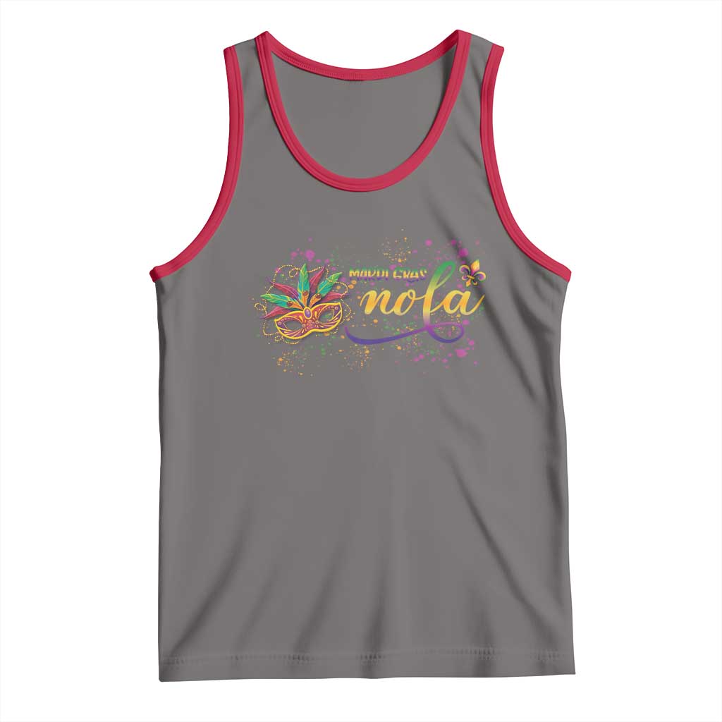 Mardi Gras Tank Top NOLA New Orleans Louisiana TS09 Deep Heather Red Print Your Wear
