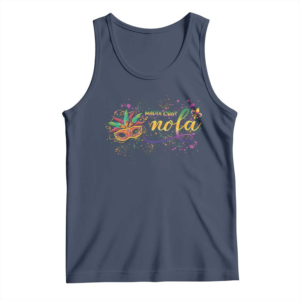 Mardi Gras Tank Top NOLA New Orleans Louisiana TS09 Navy Print Your Wear