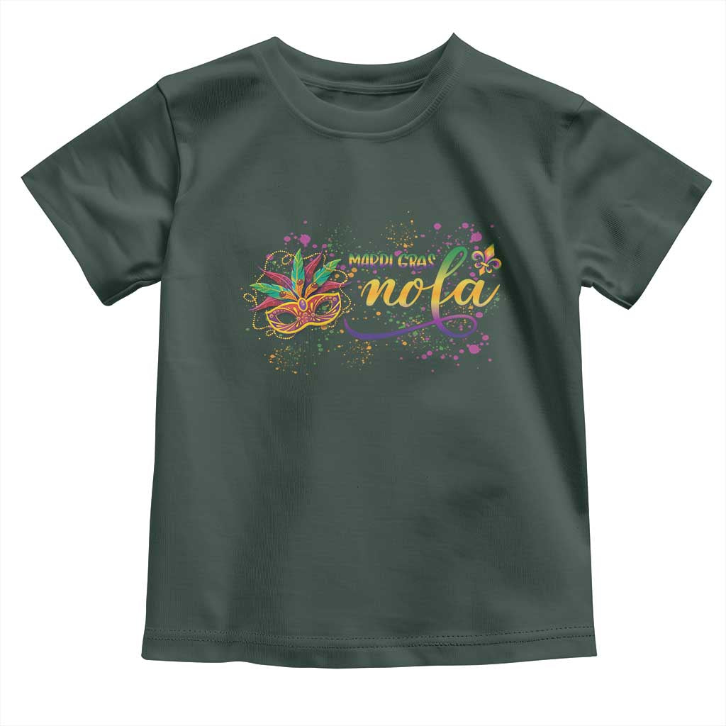Mardi Gras Toddler T Shirt NOLA New Orleans Louisiana TS09 Dark Forest Green Print Your Wear