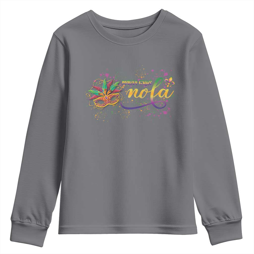 Mardi Gras Youth Sweatshirt NOLA New Orleans Louisiana TS09 Charcoal Print Your Wear