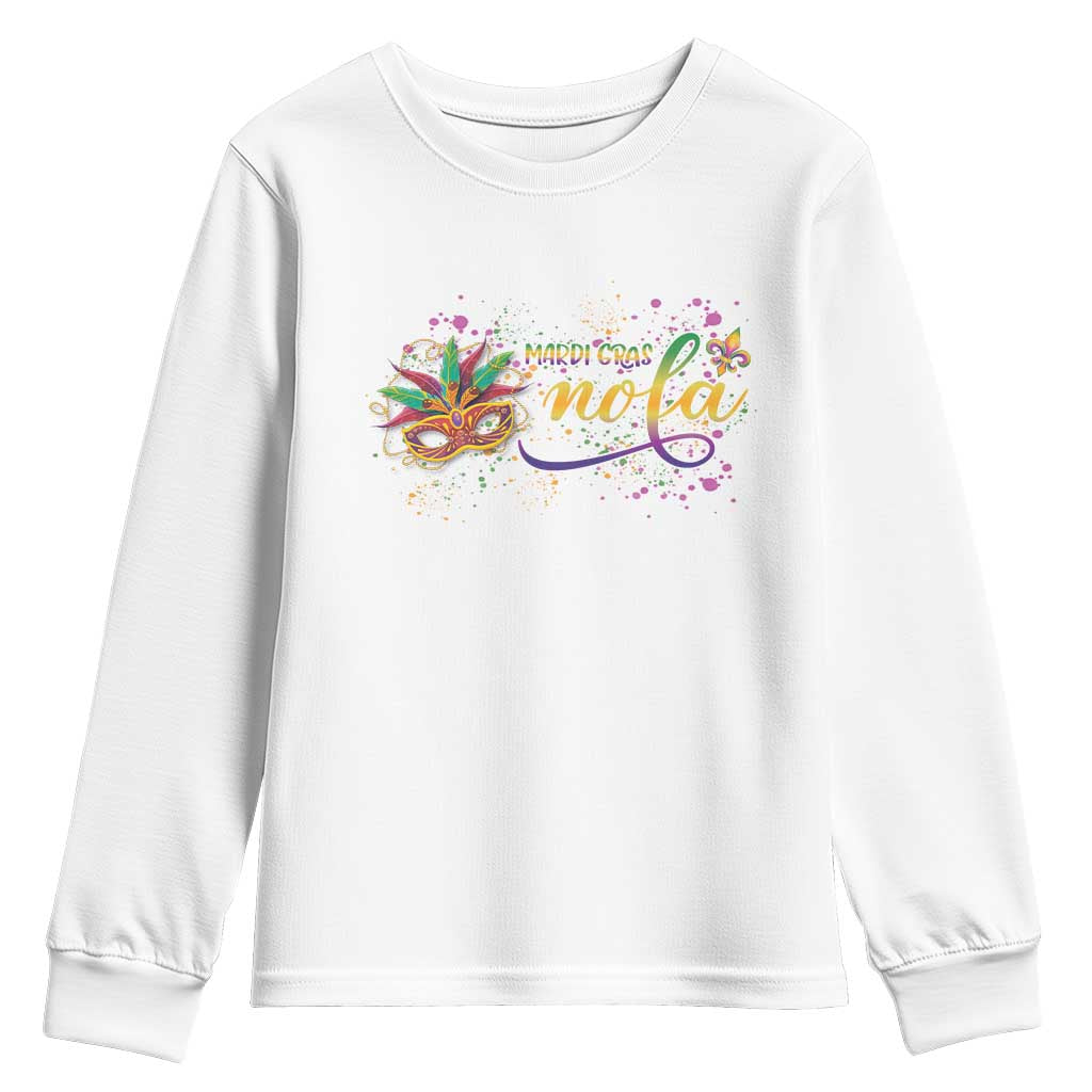 Mardi Gras Youth Sweatshirt NOLA New Orleans Louisiana TS09 White Print Your Wear