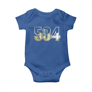 504 NOLA New Orleans Louisiana Baby Onesie TS09 Royal Blue Print Your Wear
