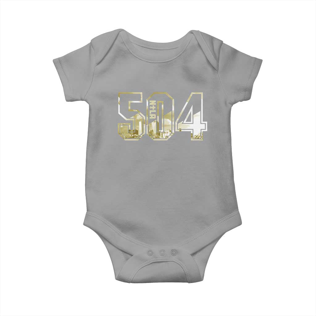 504 NOLA New Orleans Louisiana Baby Onesie TS09 Sport Gray Print Your Wear