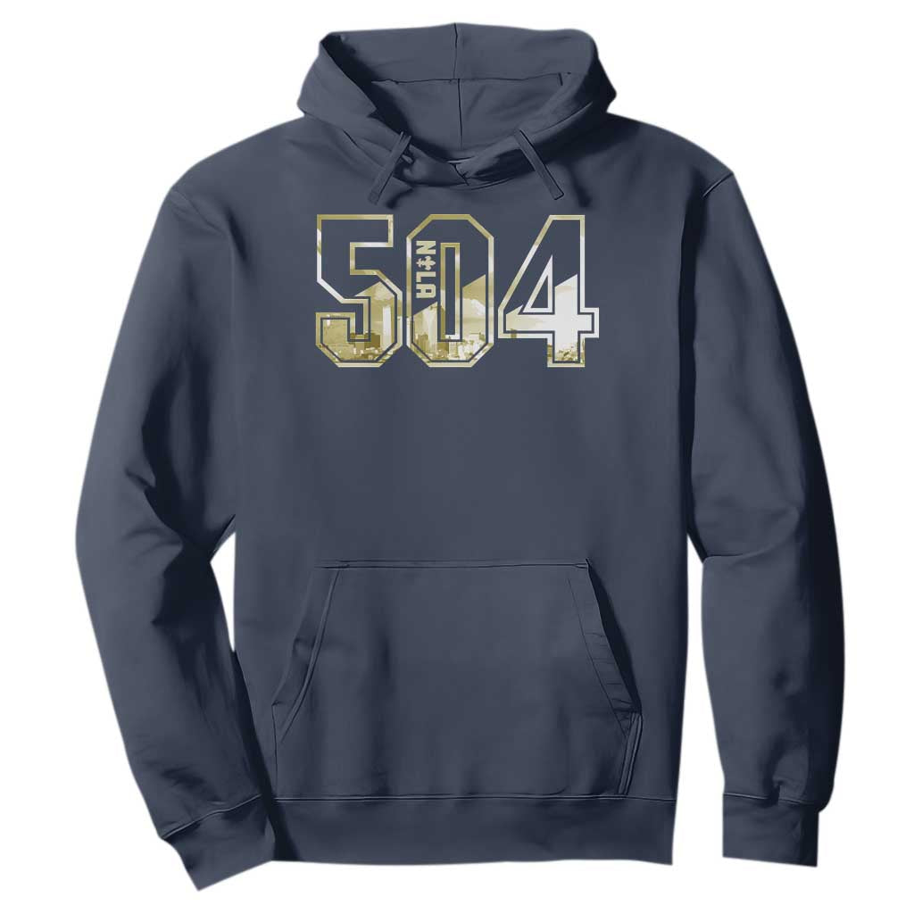 504 NOLA New Orleans Louisiana Hoodie TS09 Navy Print Your Wear
