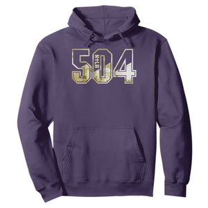 504 NOLA New Orleans Louisiana Hoodie TS09 Purple Print Your Wear