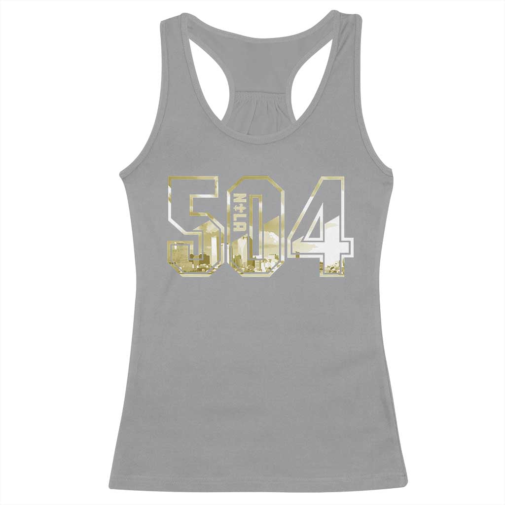 504 NOLA New Orleans Louisiana Racerback Tank Top TS09 Sport Gray Print Your Wear