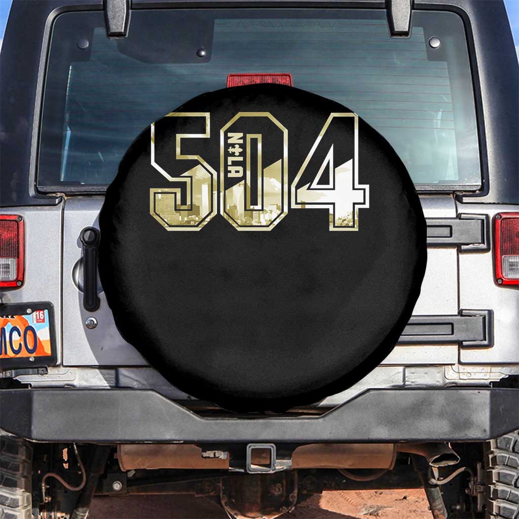 504 NOLA New Orleans Louisiana Spare Tire Cover TS09 No hole Black Print Your Wear