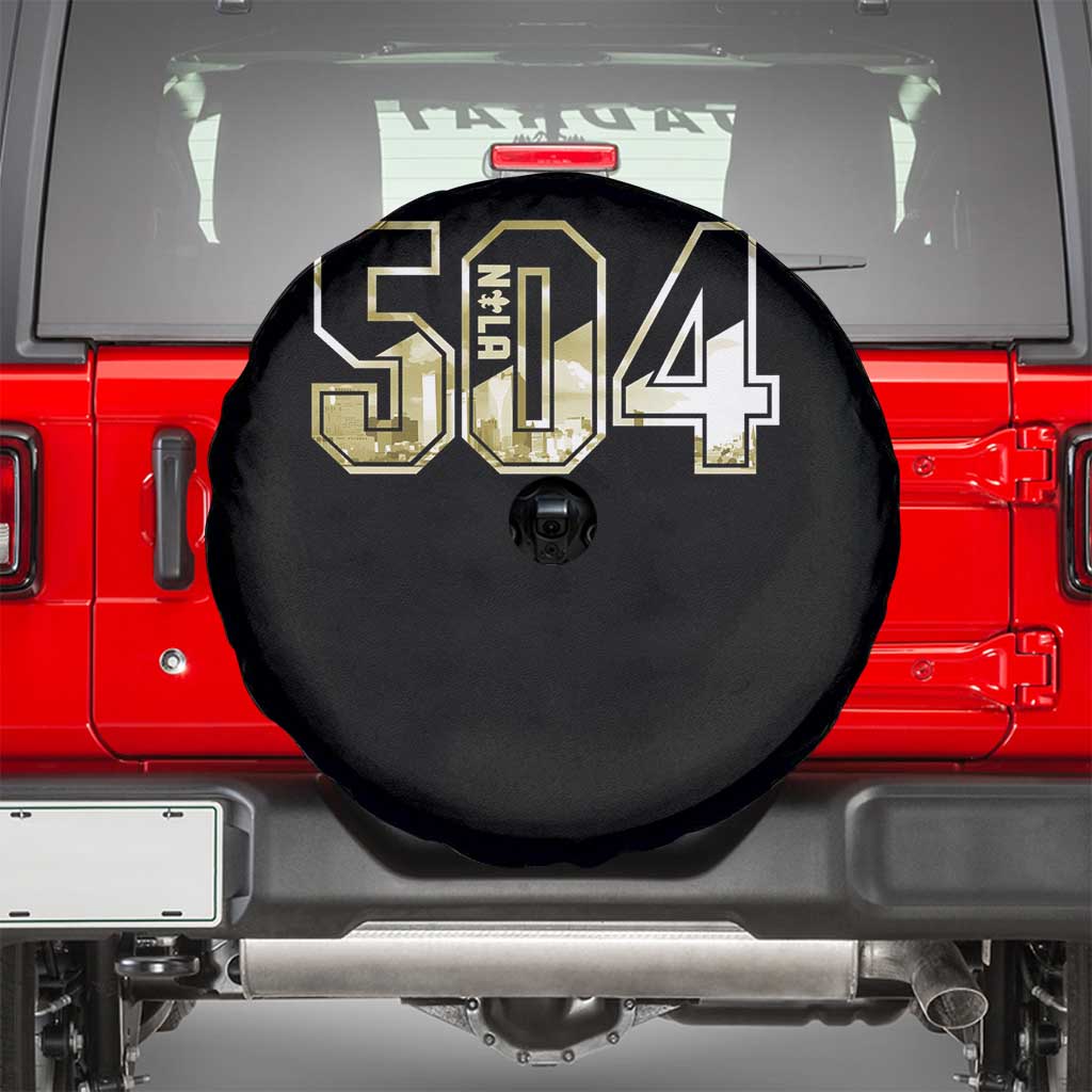 504 NOLA New Orleans Louisiana Spare Tire Cover TS09 Black Print Your Wear
