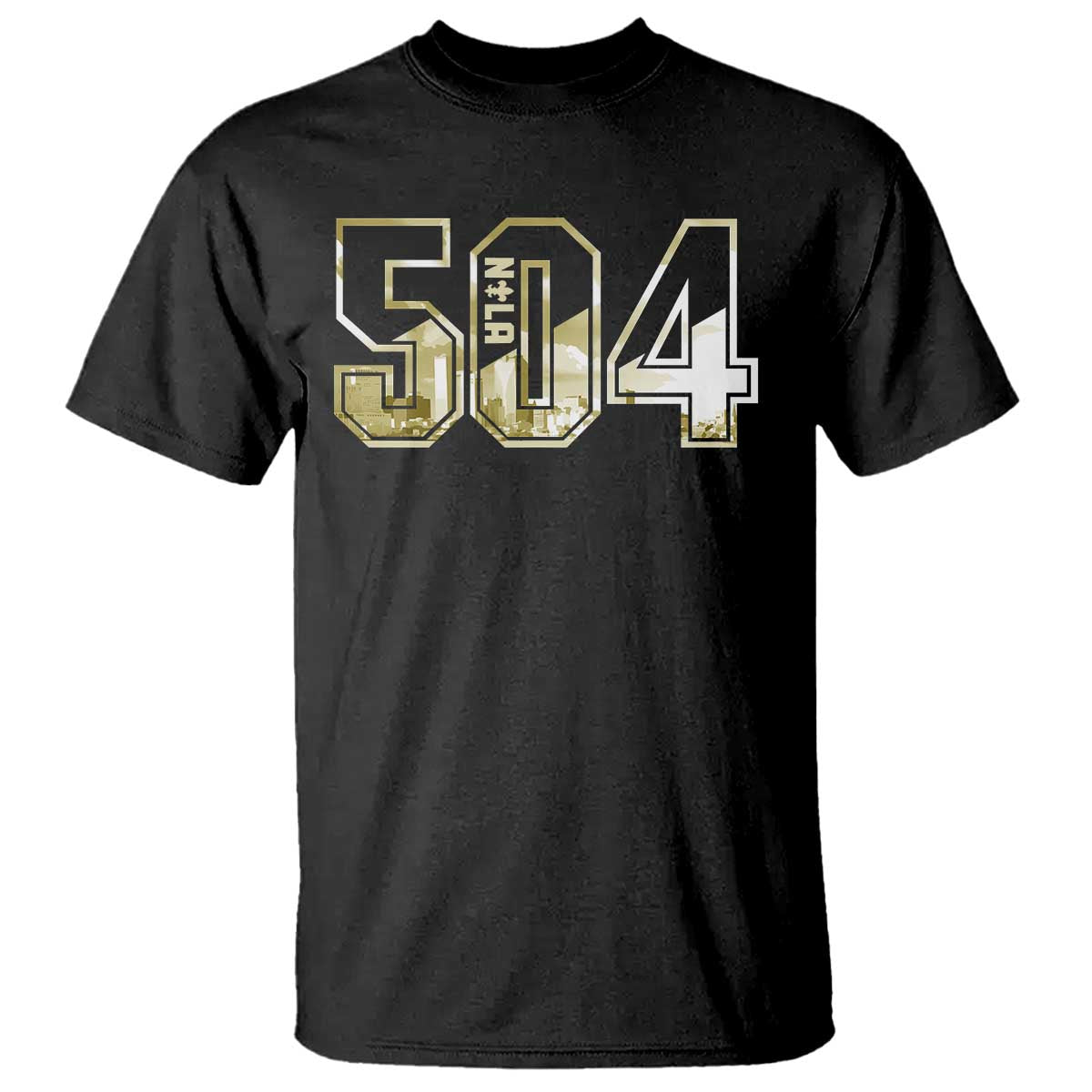 504 NOLA New Orleans Louisiana T Shirt TS09 Black Print Your Wear