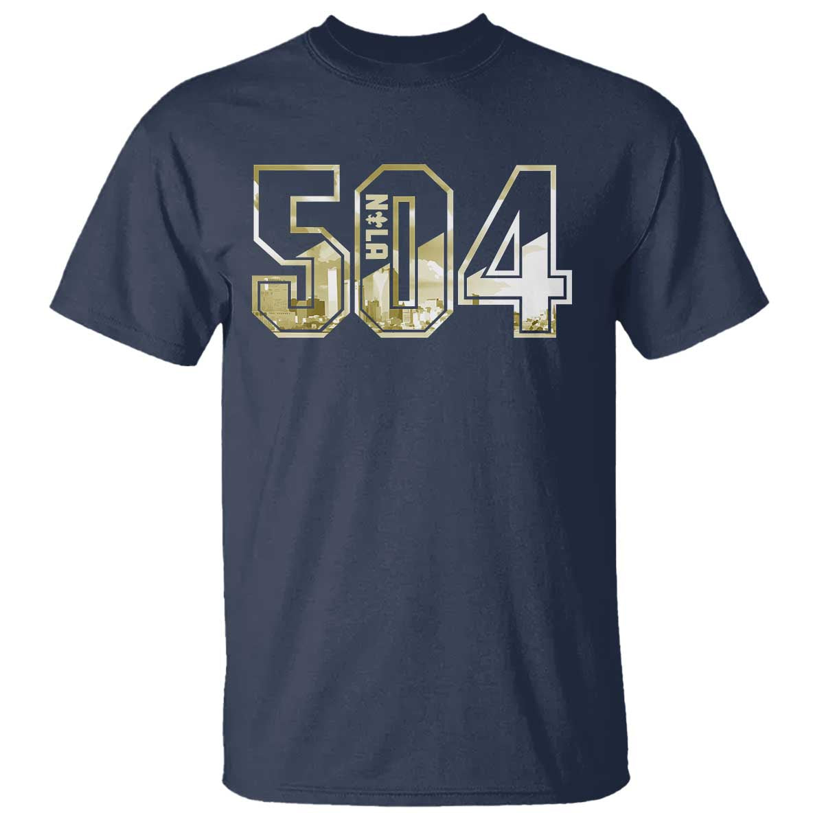 504 NOLA New Orleans Louisiana T Shirt TS09 Navy Print Your Wear