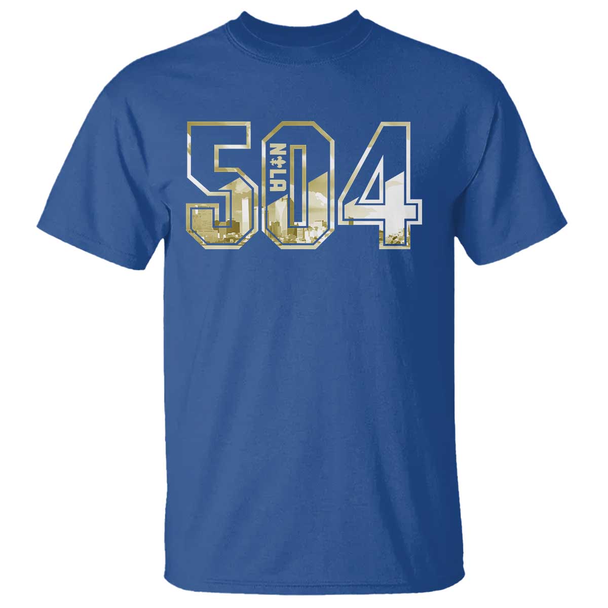 504 NOLA New Orleans Louisiana T Shirt TS09 Royal Blue Print Your Wear