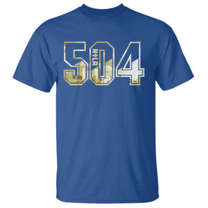 504 NOLA New Orleans Louisiana T Shirt TS09 Royal Blue Print Your Wear