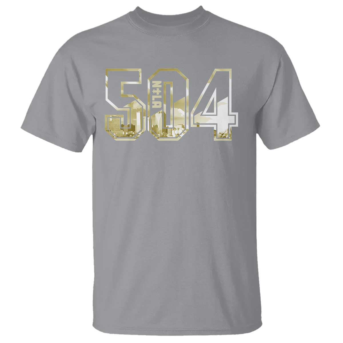 504 NOLA New Orleans Louisiana T Shirt TS09 Sport Gray Print Your Wear