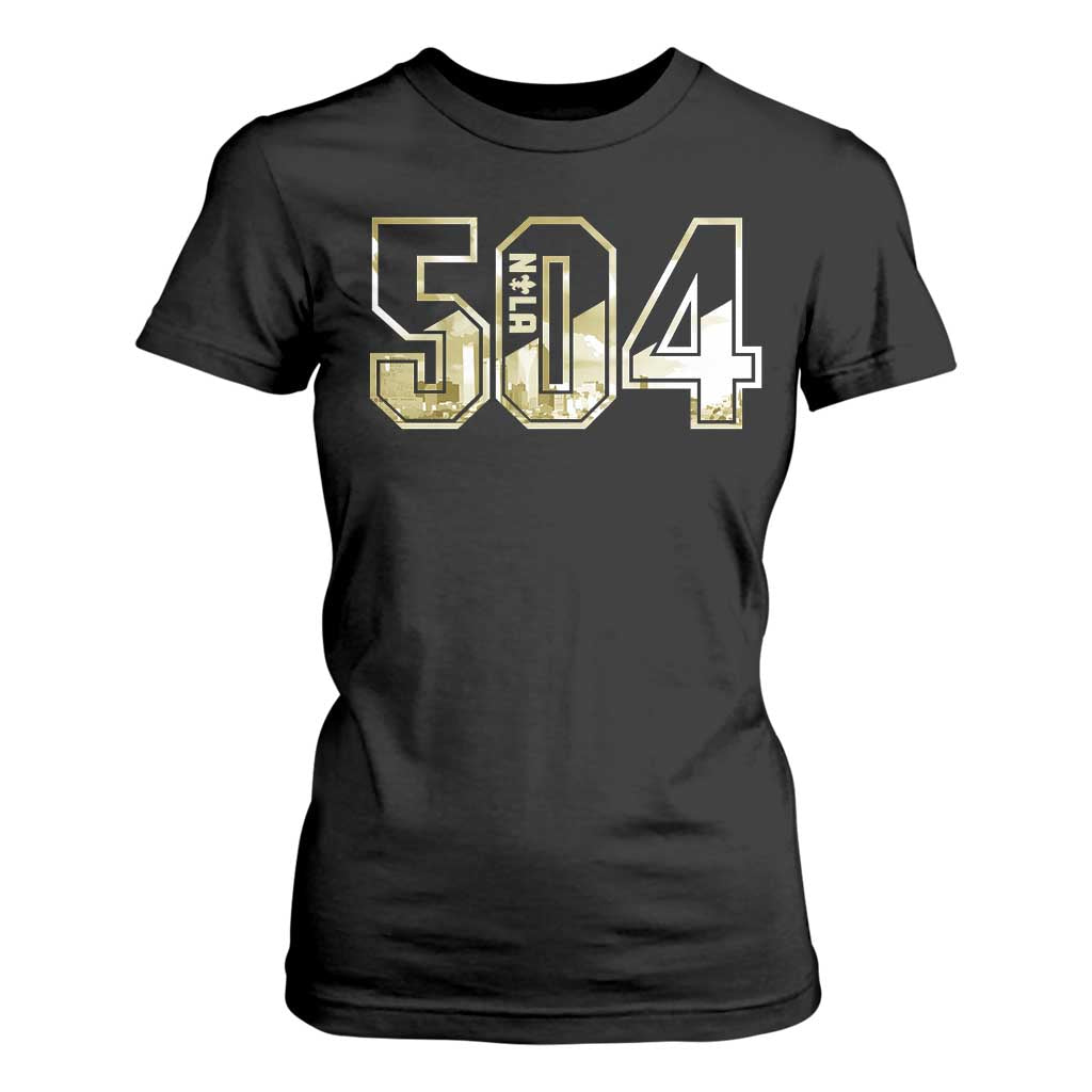 504 NOLA New Orleans Louisiana T Shirt For Women TS09 Black Print Your Wear