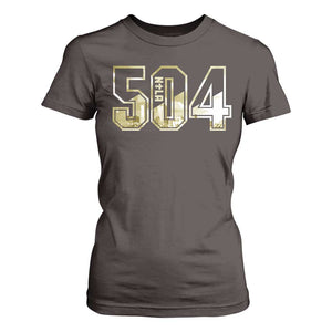 504 NOLA New Orleans Louisiana T Shirt For Women TS09 Dark Chocolate Print Your Wear