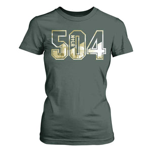 504 NOLA New Orleans Louisiana T Shirt For Women TS09 Dark Forest Green Print Your Wear