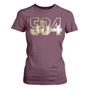 504 NOLA New Orleans Louisiana T Shirt For Women TS09 Maroon Print Your Wear