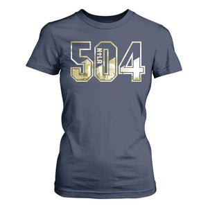 504 NOLA New Orleans Louisiana T Shirt For Women TS09 Navy Print Your Wear