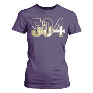 504 NOLA New Orleans Louisiana T Shirt For Women TS09 Purple Print Your Wear