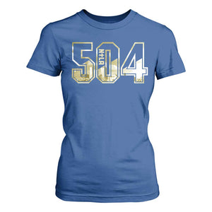 504 NOLA New Orleans Louisiana T Shirt For Women TS09 Royal Blue Print Your Wear