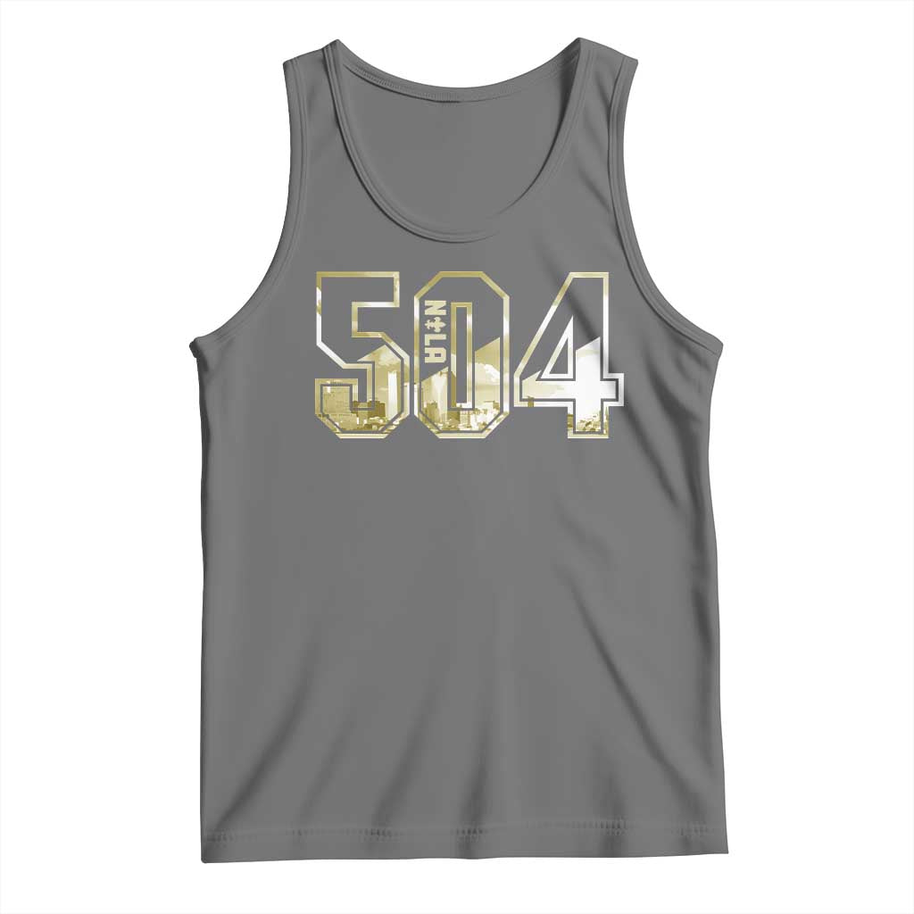 504 NOLA New Orleans Louisiana Tank Top TS09 Black Heather Print Your Wear