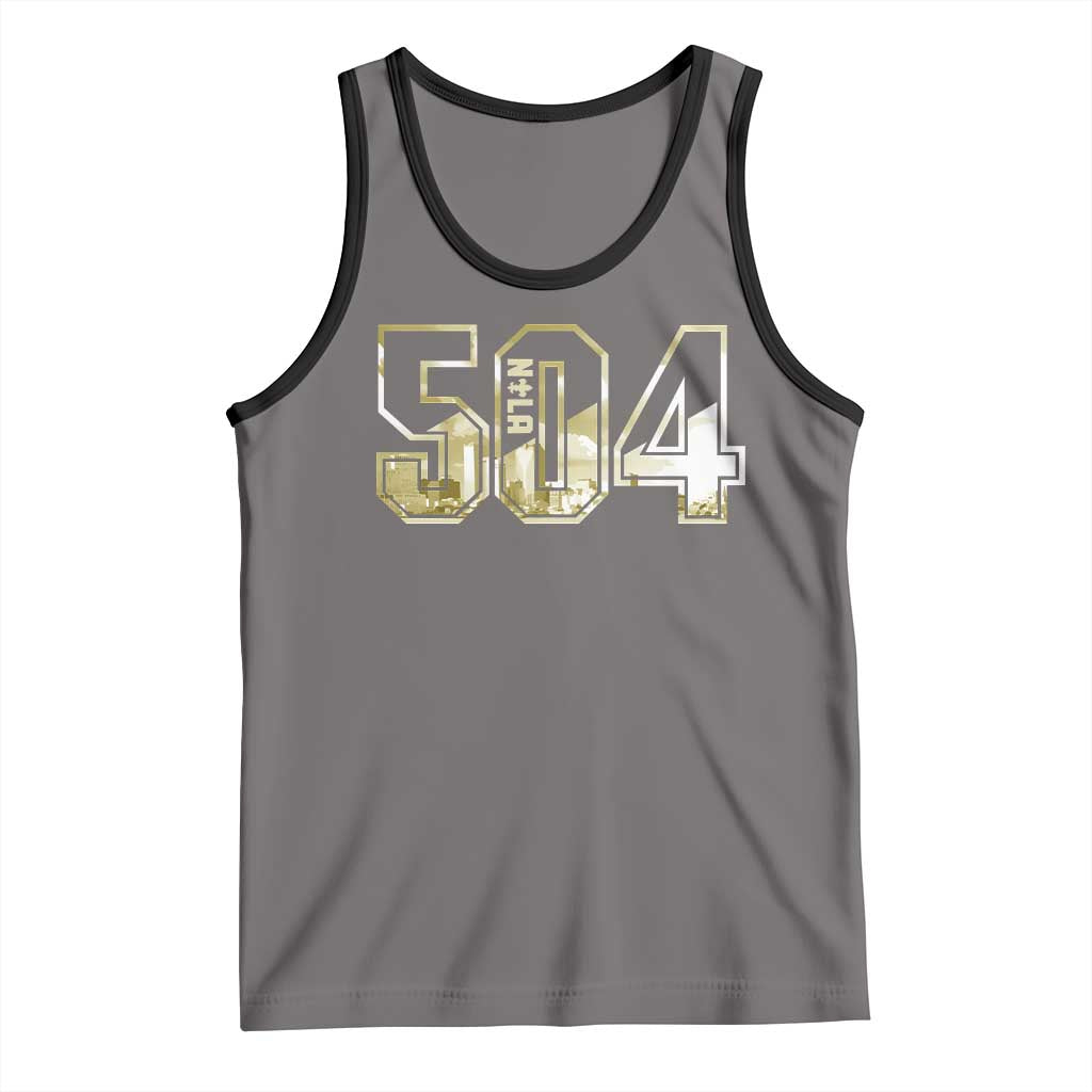 504 NOLA New Orleans Louisiana Tank Top TS09 Deep Heather Black Print Your Wear
