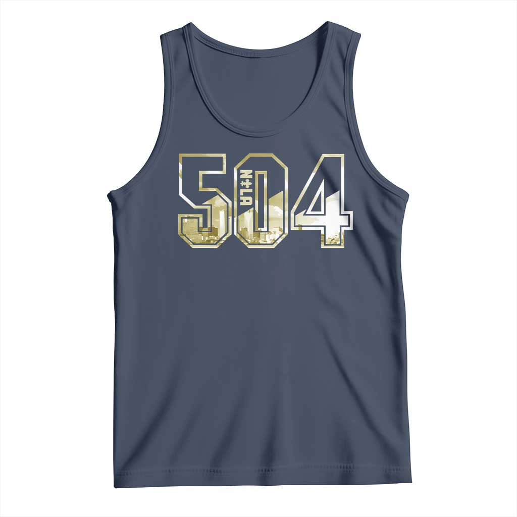504 NOLA New Orleans Louisiana Tank Top TS09 Navy Print Your Wear