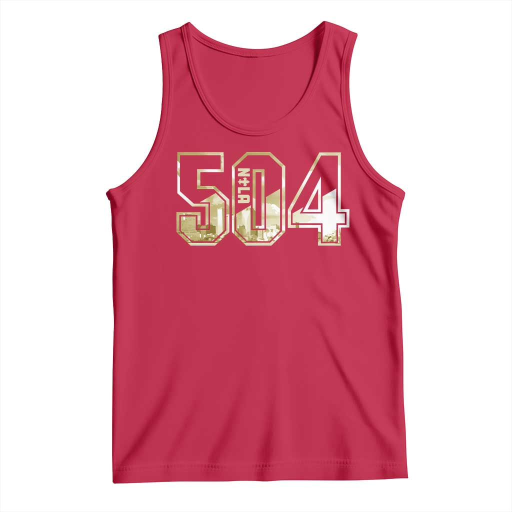 504 NOLA New Orleans Louisiana Tank Top TS09 Red Print Your Wear