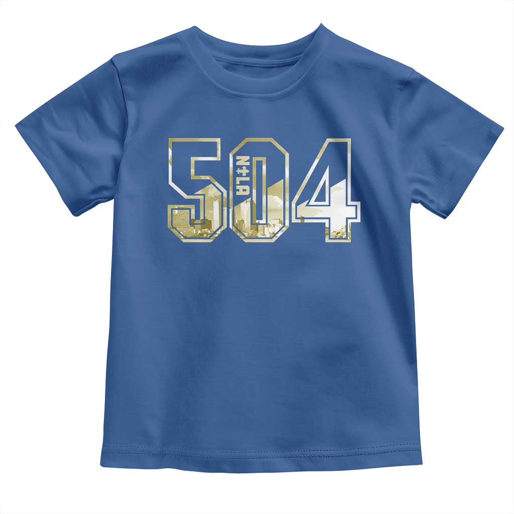 504 NOLA New Orleans Louisiana Toddler T Shirt TS09 Royal Blue Print Your Wear