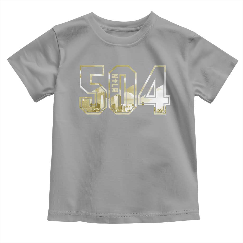 504 NOLA New Orleans Louisiana Toddler T Shirt TS09 Sport Gray Print Your Wear