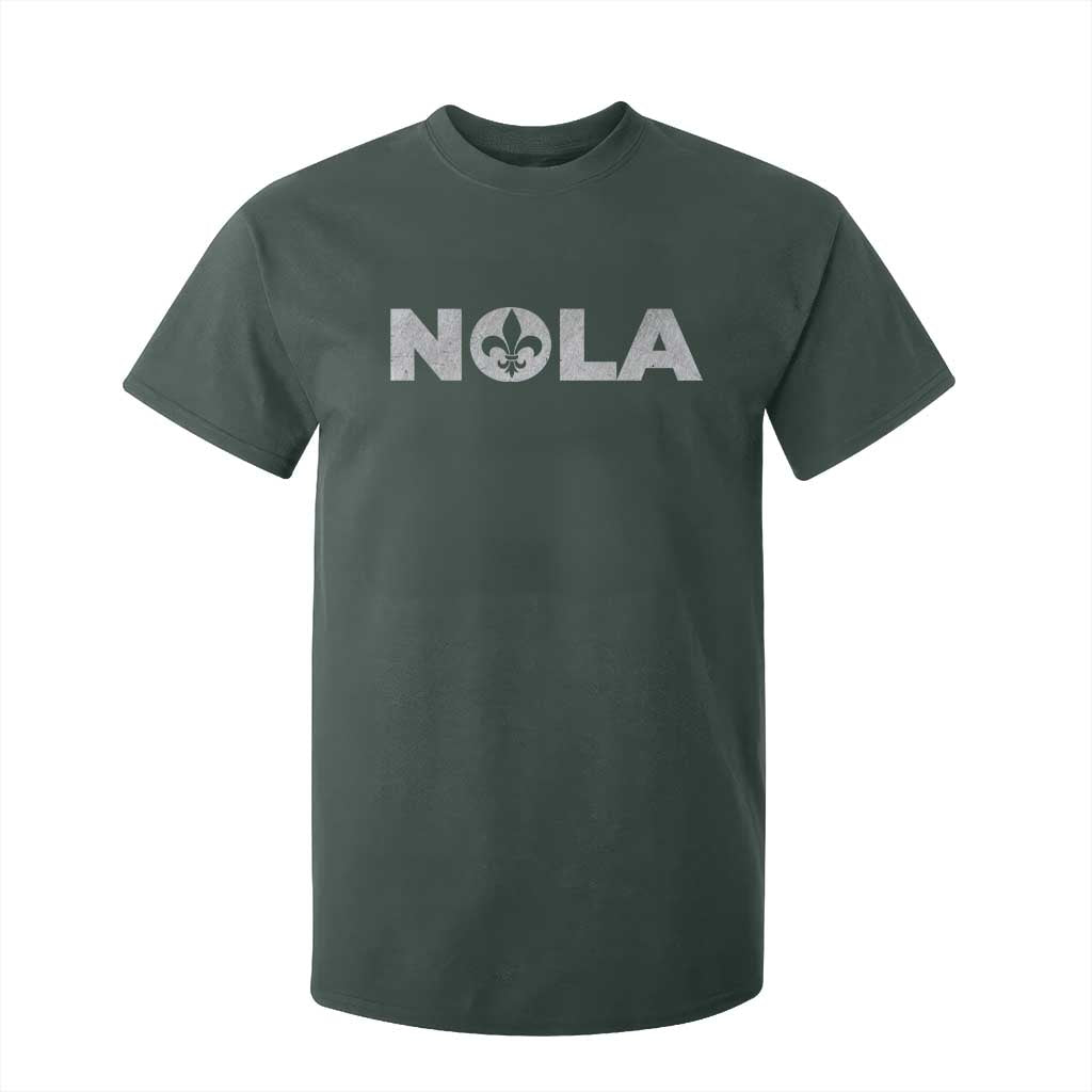 NOLA New Orleans Louisiana T Shirt For Kid TS09 Dark Forest Green Print Your Wear