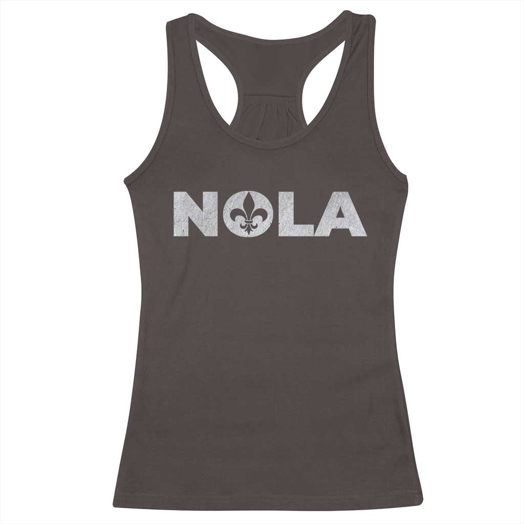 NOLA New Orleans Louisiana Racerback Tank Top TS09 Dark Chocolate Print Your Wear