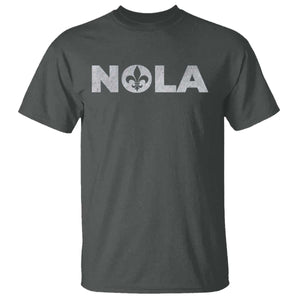 NOLA New Orleans Louisiana T Shirt TS09 Dark Heather Print Your Wear