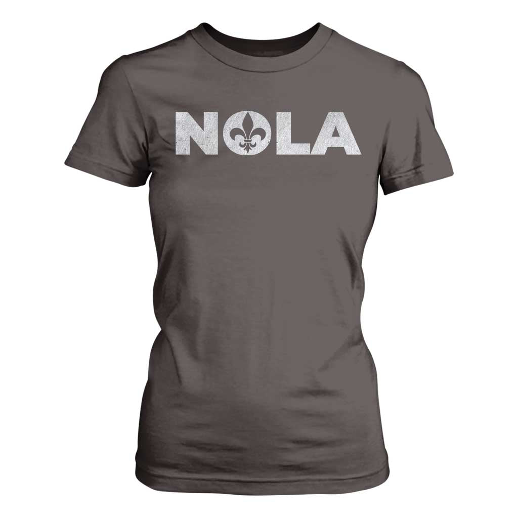 NOLA New Orleans Louisiana T Shirt For Women TS09 Dark Chocolate Print Your Wear