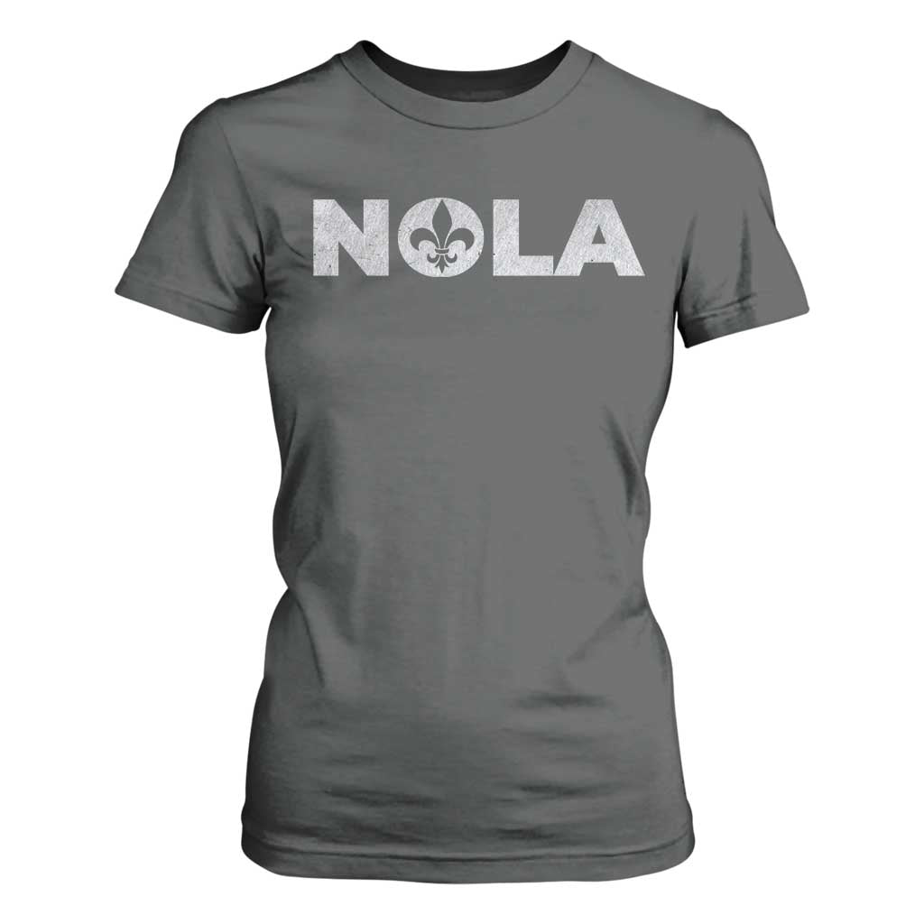 NOLA New Orleans Louisiana T Shirt For Women TS09 Dark Heather Print Your Wear