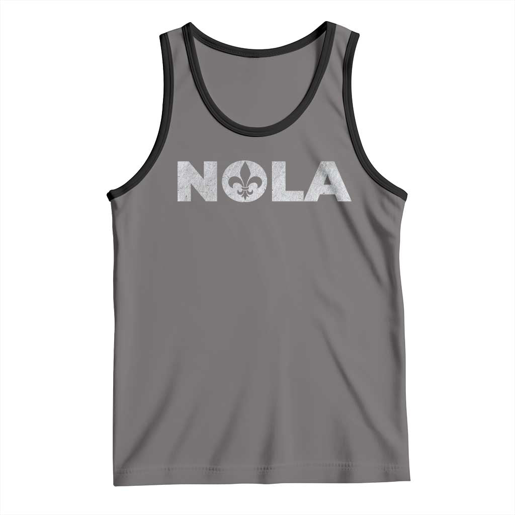 NOLA New Orleans Louisiana Tank Top TS09 Deep Heather Black Print Your Wear