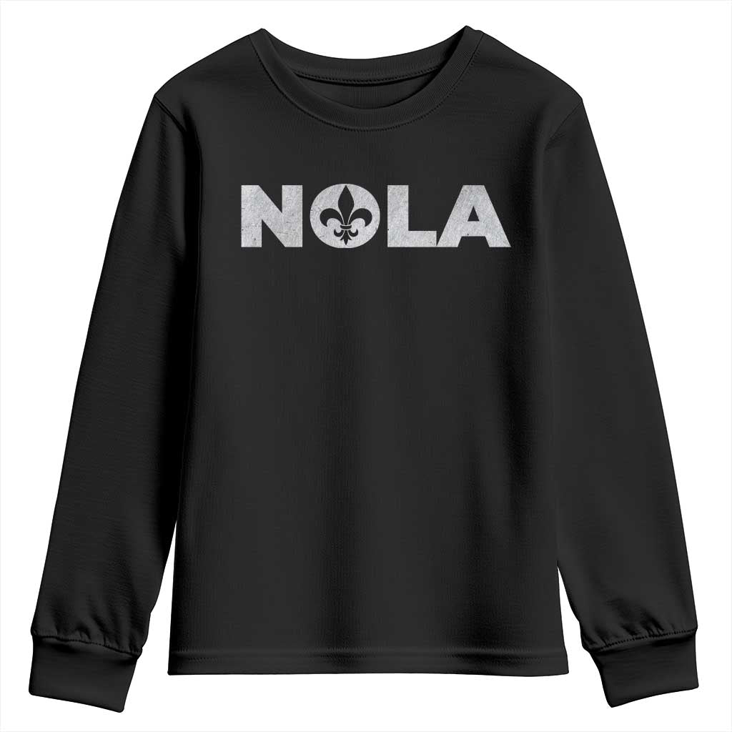 NOLA New Orleans Louisiana Youth Sweatshirt TS09 Black Print Your Wear