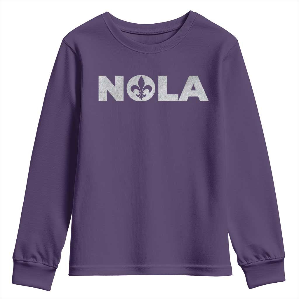 NOLA New Orleans Louisiana Youth Sweatshirt TS09 Purple Print Your Wear