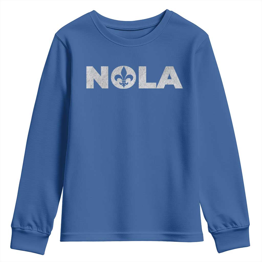 NOLA New Orleans Louisiana Youth Sweatshirt TS09 Royal Blue Print Your Wear