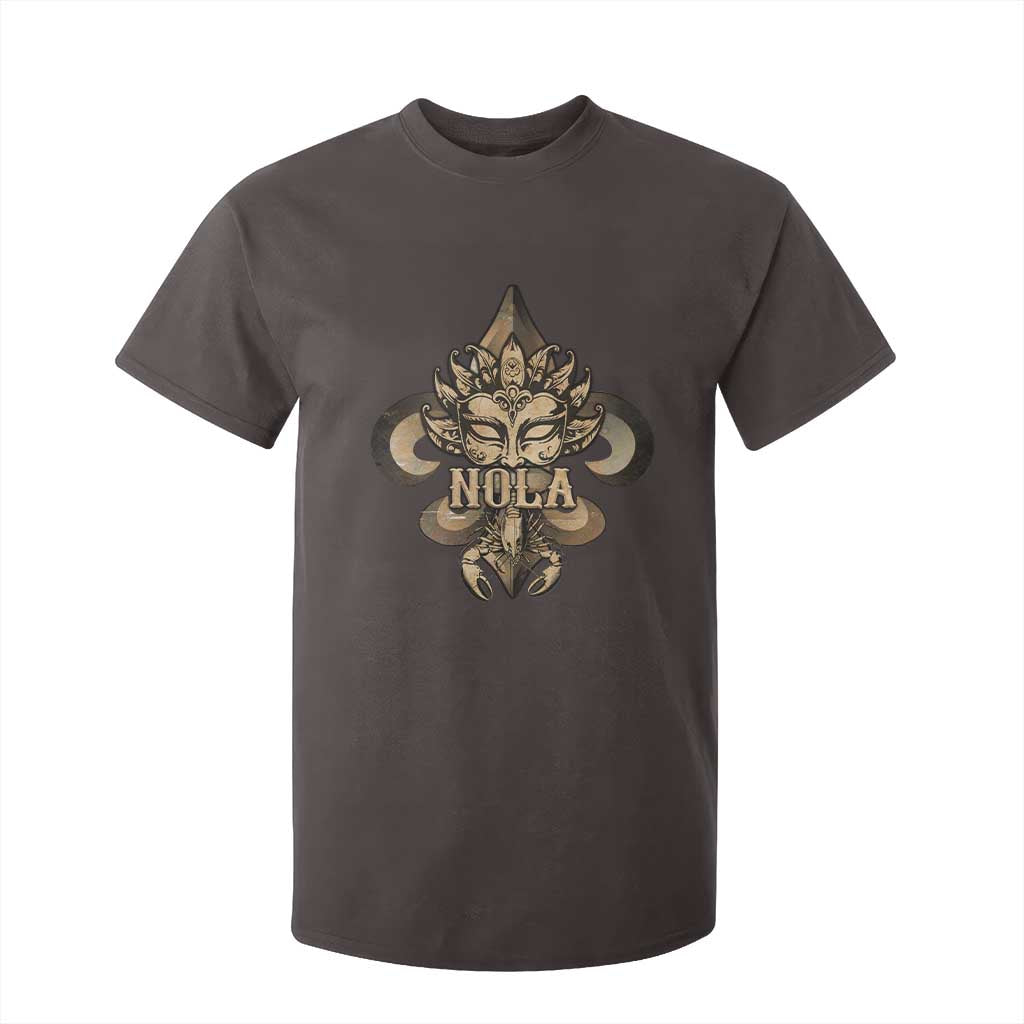 NOLA New Orleans Louisiana T Shirt For Kid Mardi Gras Mask Fleur De Lis TS09 Dark Chocolate Print Your Wear